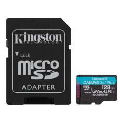 Kingston 128Gb Canvas Go Plus Microsdxc 170R A2 U3 V30 Card + Adapter