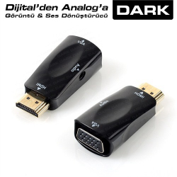 Dark Hdmi To Vga Ve Ses Aktif Dijital-Analog D&Ouml;N&Uuml;Şt&Uuml;R&Uuml;C&Uuml;S&Uuml; 