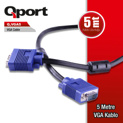 Qport 5M 15 Pi̇n Fi̇treli̇ Moni̇t&Ouml;R / Vga Kablo (Q-Vga5)