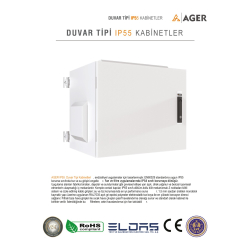 Ager Tek Cidar 20U W=600Mm D=600Mm 19&#039;&#039; Ip55 Outdoor Duvar Tipi Kabinet 