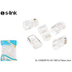 S-Link Sl-Cob25P Cat6 Rj-45 100 L&Uuml; Paket (Yeni Nesil Jack)