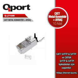 Qport Cat7 (10Lu Paket) Konnektor Ve Ayra&Ccedil; (Q-J710M)