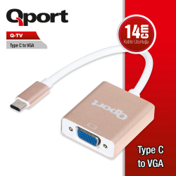 Qport Type-C(M) To Vga(F) 1920*1080P 60 Hz &Ccedil;Evi̇ri̇ci̇ (Q-Tv) 