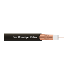 Erat Rg6 Koaksiyel Kablo Cu/Cu Trishield Hffr Si̇yah 500M
